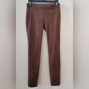 Chocolate brown leggings, size small, faux suede, lightweight and soft